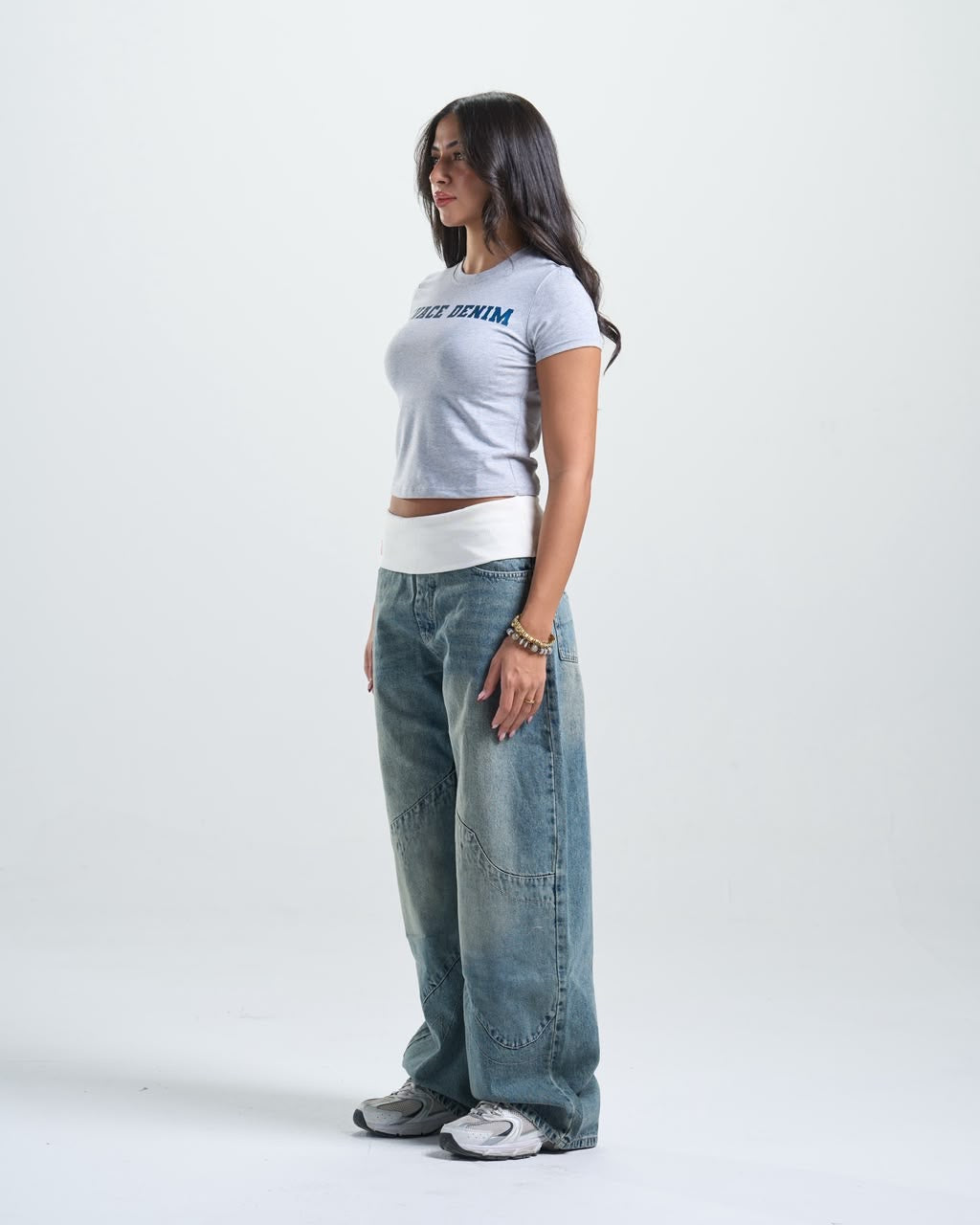 Blue Fold over jeans