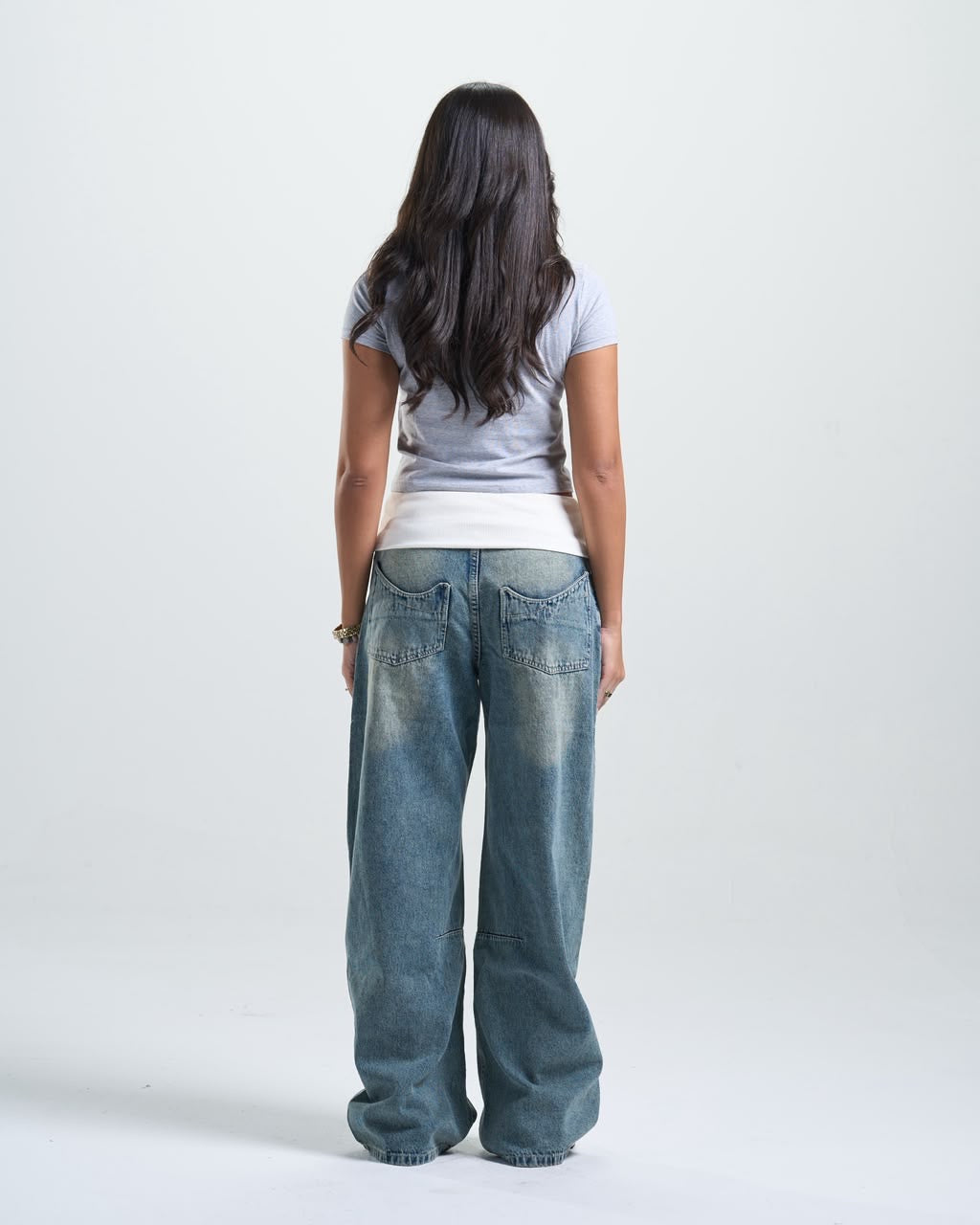 Blue Fold over jeans