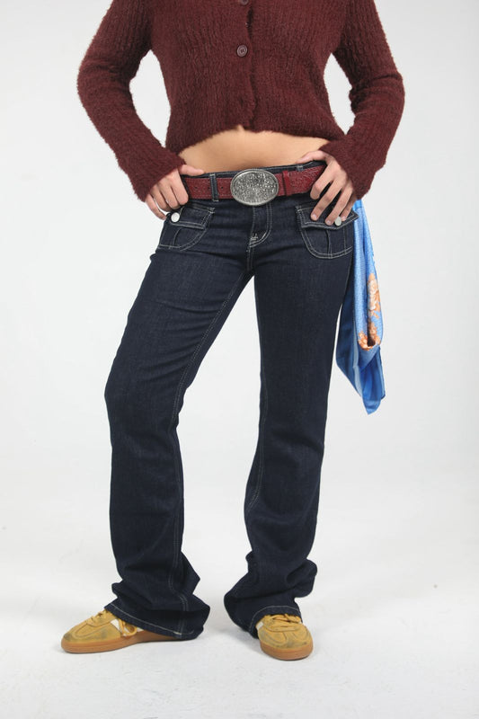 Navy Blue Y2k low waisted denim