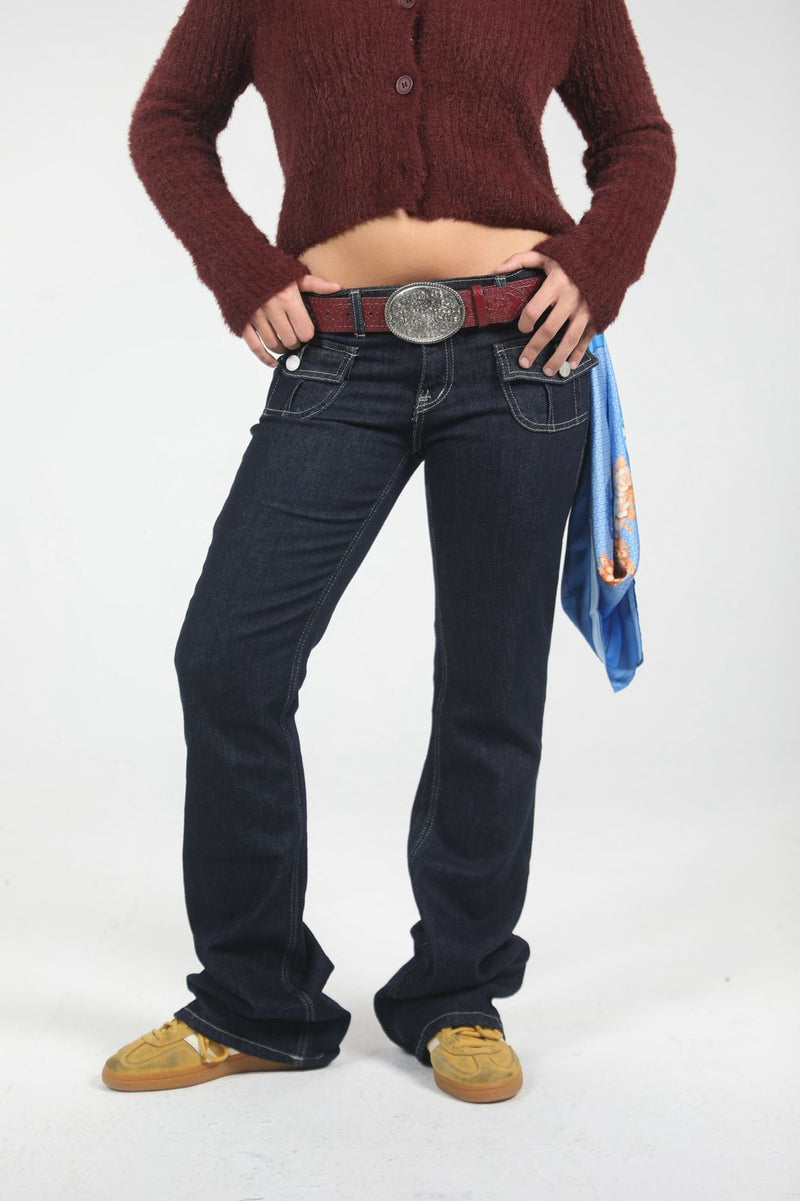 Navy Blue Y2k low waisted denim