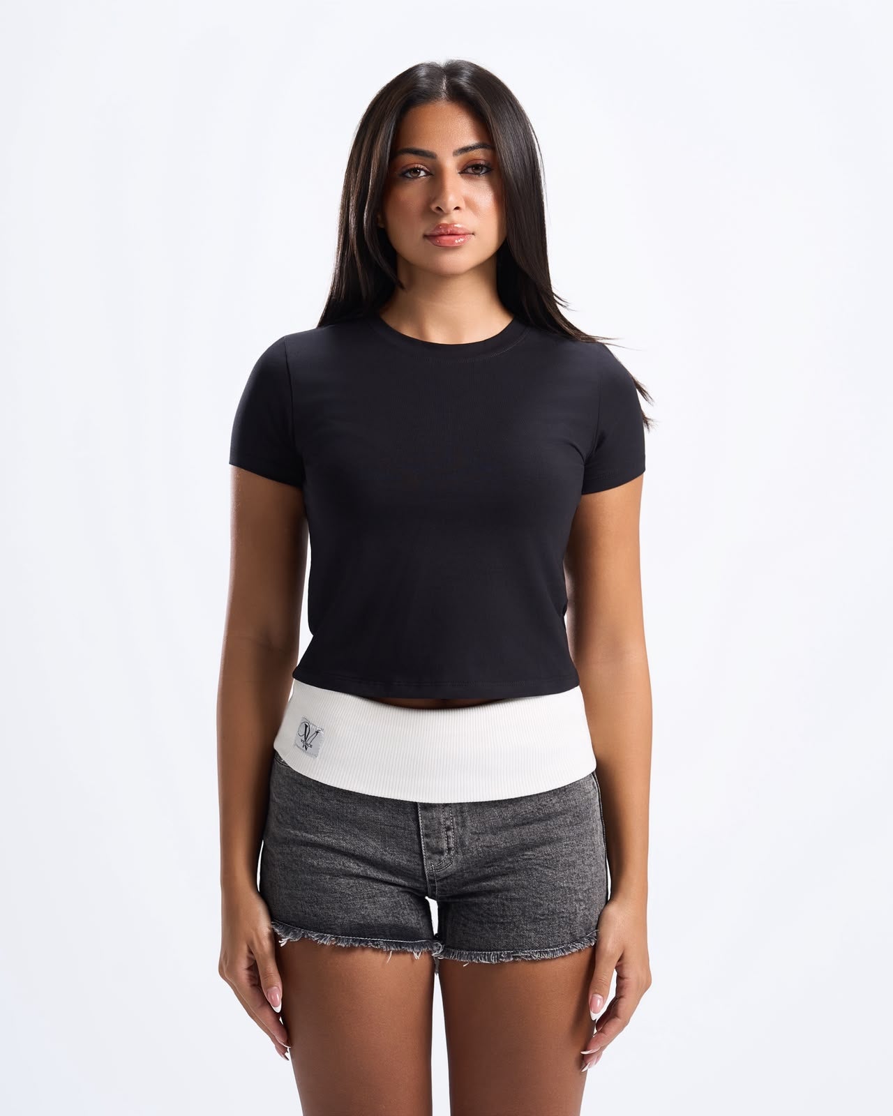 Black Basic Fitted Top