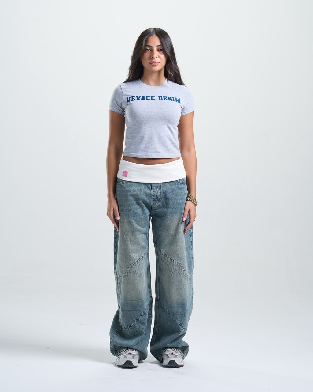 Blue Fold over jeans
