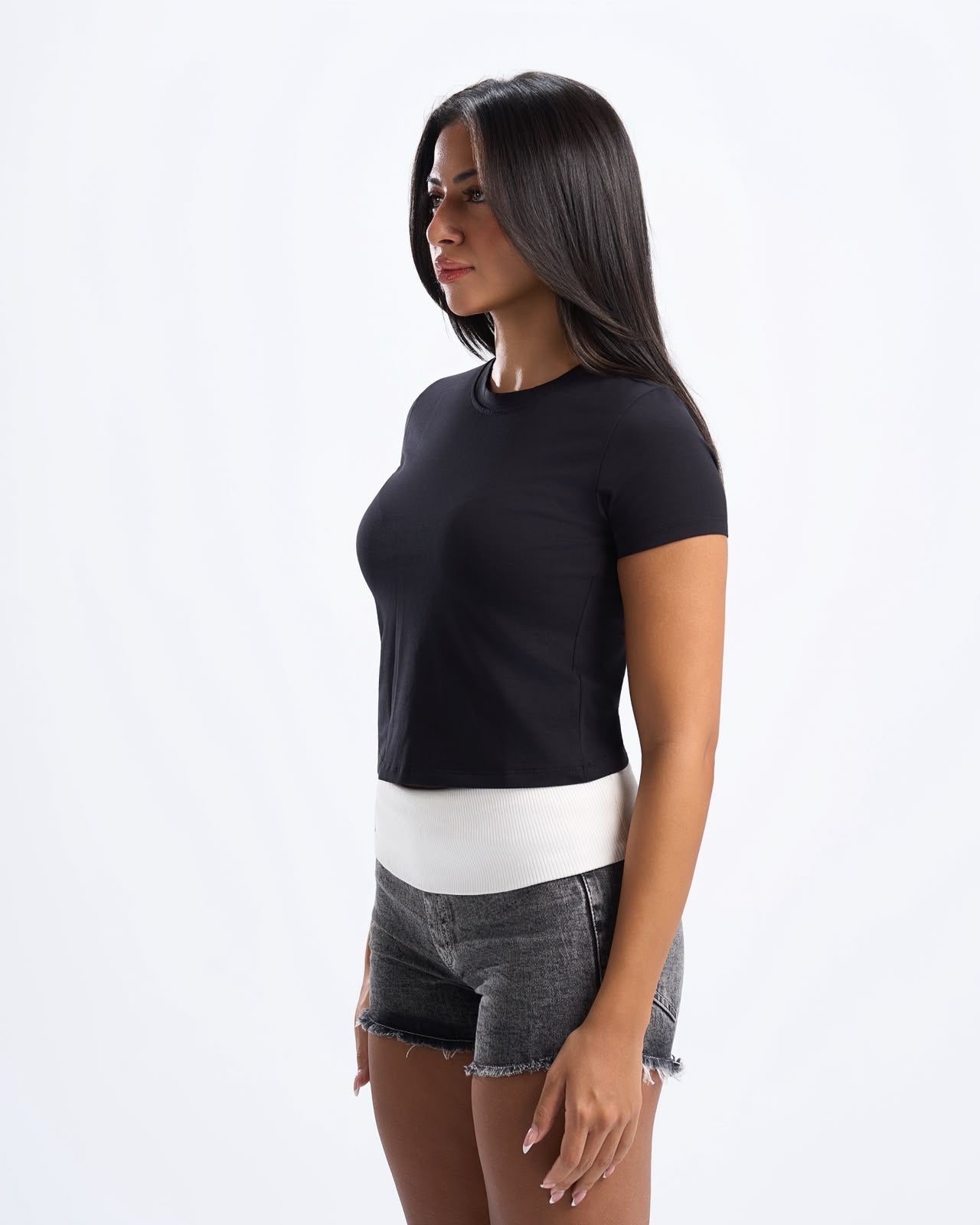 Black Basic Fitted Top