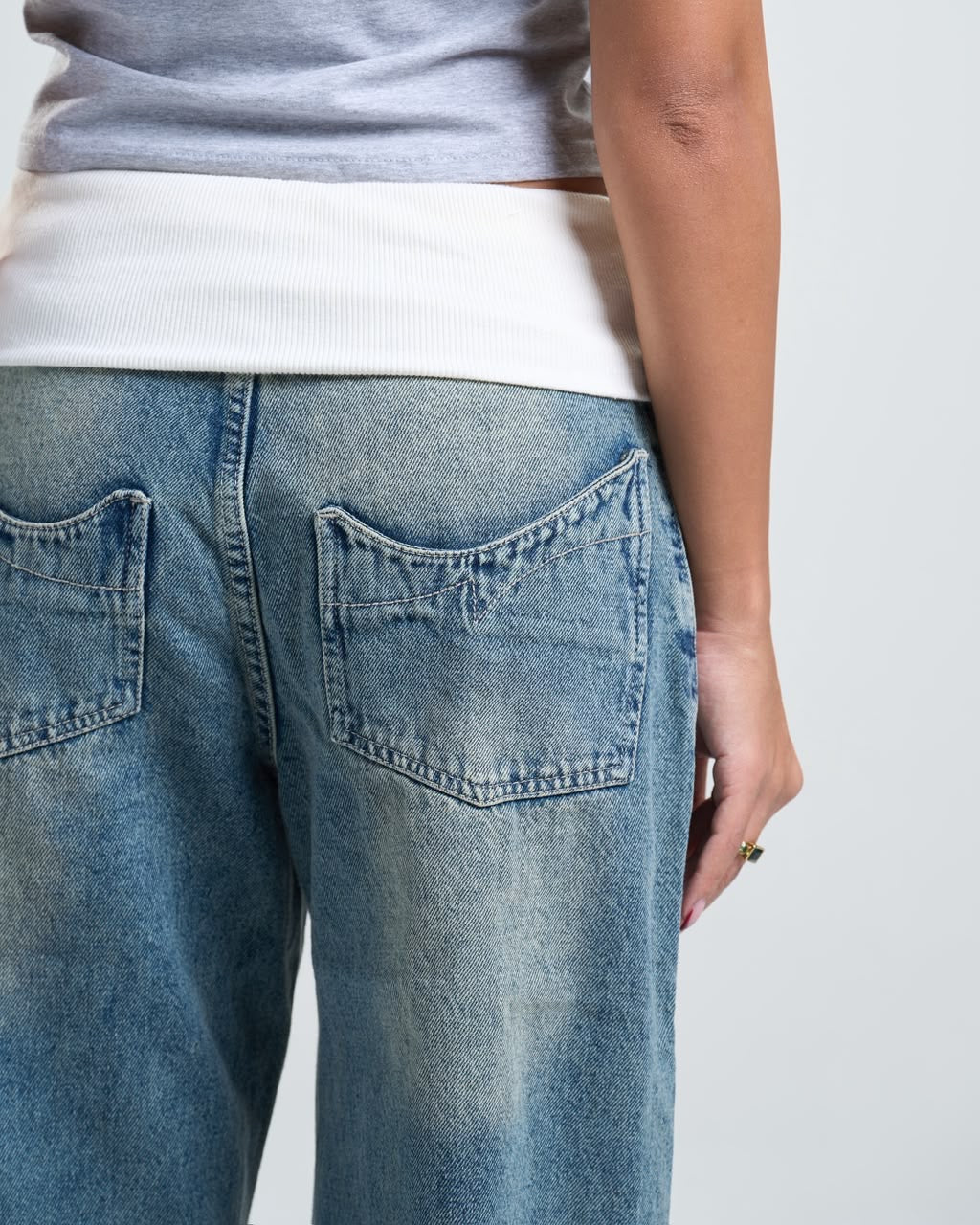 Blue Fold over jeans