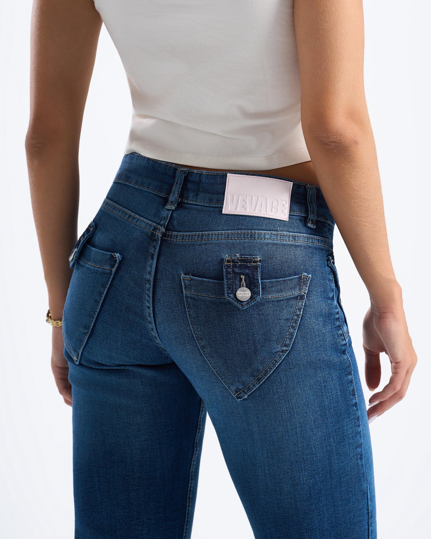Blue Y2K Low Waist Jeans