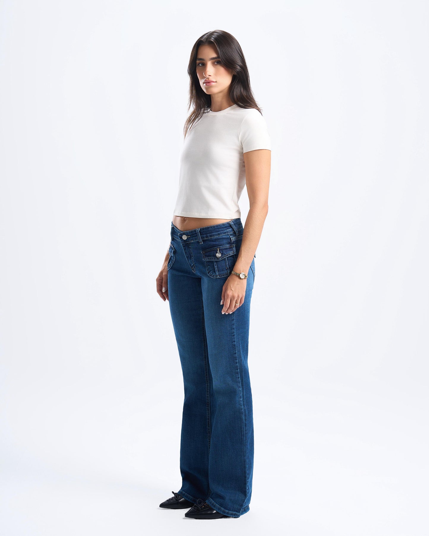 Blue Y2K Low Waist Jeans