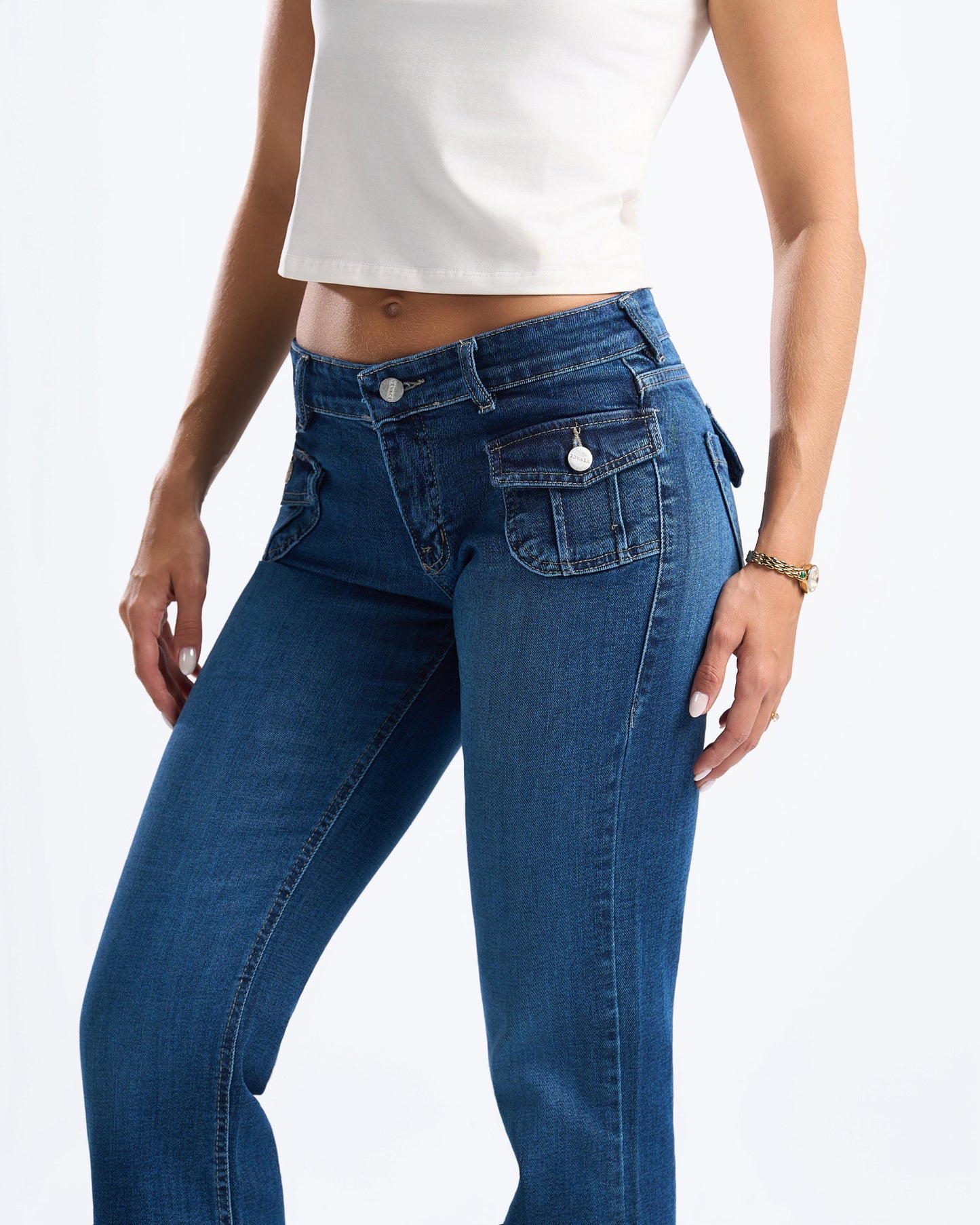 Blue Y2K Low Waist Jeans