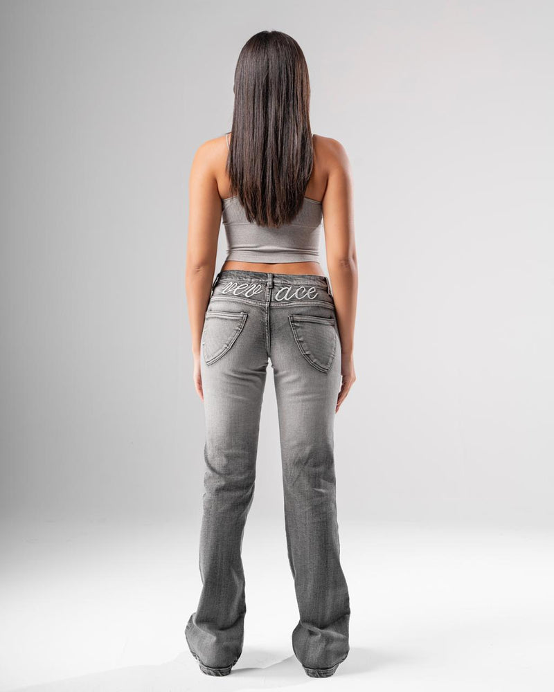 Washed Flared Y2k Denim (Vevace Word)